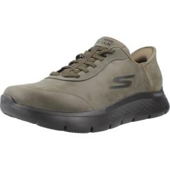 Buty SKECHERS SLIP - INS GO WALK FLEX - SMOOT Zielony. Zielone buty trekkingowe Skechers, bez wzorów, z syntetyku, bez zapięcia. Za 404.72 zł.