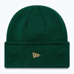 Czapka zimowa New Era Metal Pin Wide Cuff Knit Beanie. Zielone czapki zimowe New Era, bez wzorów. Za 129.99 zł.
