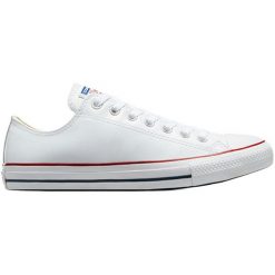 Trampki Converse Chuck Taylor Ox Leather. Białe trampki Converse, bez wzorów, bez zapięcia. W wyprzedaży za 390.00 zł.