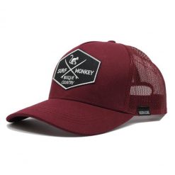 Czapka Trucker - 5 Paneli / Jeden rozmiar (Bordowy/Beżowy). Czerwone czapki z daszkiem SURF MONKEY, bez wzorów. Za 159.95 zł.