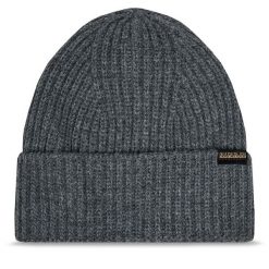 Czapka Napapijri. Szare czapki zimowe Napapijri, bez wzorów. Za 179.99 zł.