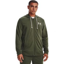 Bluza z kapturem Under Armour Rival Terry LC FZ, Mężczyźni. Zielone bluzy Under Armour, m, bez wzorów, z bawełny, z kapturem. Za 390.00 zł.