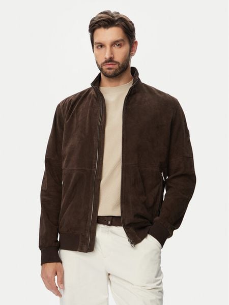 JOOP! Kurtka skórzana 1500158 80100853 Brązowy Regular Fit. Brązowe kurtki JOOP!, m, bez wzorów, bez kaptura. Za 2,389.00 zł.