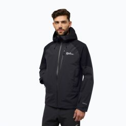 Kurtka przeciwdeszczowa Jack Wolfskin Eagle Peak 2L. Szare kurtki przeciwdeszczowe Jack Wolfskin, l, bez wzorów, bez kaptura. Za 749.99 zł.