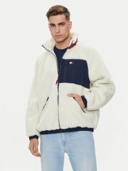 Tommy Jeans Kurtka przejściowa Teddy DM0DM18906 Écru Relaxed Fit. Kurtki Tommy Jeans, l, bez wzorów, z jeansu, bez kaptura. Za 529.99 zł.