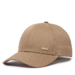 Czapka z daszkiem BOSS. Brązowe czapki z daszkiem Boss, bez wzorów. Za 254.99 zł.