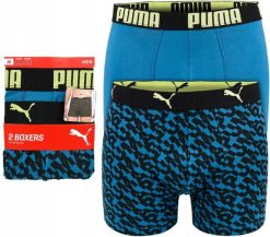 Bokserki męskie bawełniane 2 pary PUMA BOXER TRUNKS. Niebieskie bokserki Puma, m, bez wzorów, z bawełny. Za 58.90 zł.