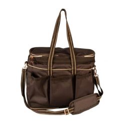 Torba pielęgnacyjna HORKA Deluxe. Brązowe torby na ramię HORKA, bez wzorów, z materiału, na ramię, małe, bez dodatków. Za 230.00 zł.