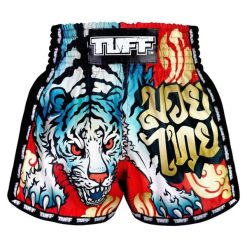 Spodenki treningowe TUFF Red Furious Tiger. Czerwone krótkie spodenki sportowe TUFF, bez wzorów. Za 149.00 zł.