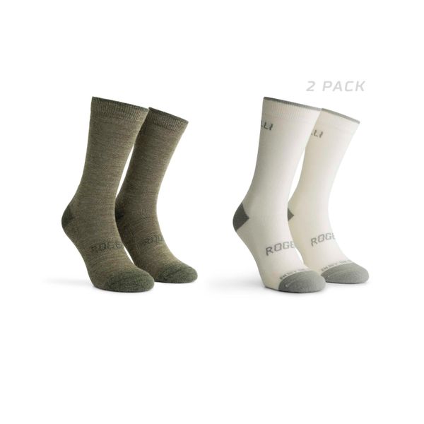 Skarpetki zimowe unisex Rogelli Merino z owczej wełny 2-pack. Brązowe skarpety Rogelli, bez wzorów, z wełny. W wyprzedaży za 64.00 zł.