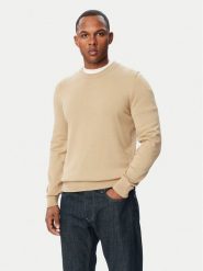 HUGO Sweter San Cassius-C2 HUGO-50553588 Beżowy Slim Fit. Brązowe swetry rozpinane Hugo, m, bez wzorów, z bawełny, bez kołnierzyka, bez ramiączek. Za 449.99 zł.