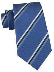 Klasyczny Krawat Klubowy - Alties - Niebieski, w Prążek. Niebieskie krawaty i muchy Alties, bez wzorów, z tkaniny. Za 49.00 zł.
