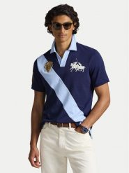 Polo Ralph Lauren Polo 710B14221001 Granatowy Regular Fit. Niebieskie koszulki polo Polo Ralph Lauren, m, bez wzorów, z bawełny, bez kołnierzyka, bez ramiączek. Za 1,039.00 zł.