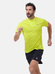 Odlo Koszulka "Essential" w kolorze żółtym do biegania rozmiar: S. Żółte t-shirty sportowe ODLO, bez wzorów, z materiału, bez ramiączek, do biegania. Za 105.38 zł.