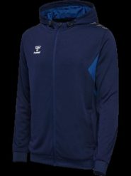 Hummel hmlAUTHENTIC PL ZIP HOODIE Kurtka rozpinana z poliestru MARINE. Niebieskie kurtki Hummel, m, bez wzorów, bez kaptura. Za 257.95 zł.