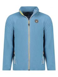 Geographical Norway Kurtka polarowa "Tugim" w kolorze niebieskim rozmiar: S. Niebieskie kurtki Geographical Norway, s, z aplikacjami, z materiału, bez kaptura. Za 79.03 zł.