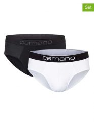 Camano Slipy (2 pary) w kolorze czarno-białym rozmiar: XL. Białe slipki camano, xl, bez wzorów. Za 43.99 zł.