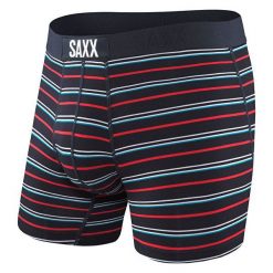 SAXX Bokserki męskie Vibe Boxer Brief Ink Coast Strp (rozmiar M). Bielizna termoaktywna Saxx, m, bez wzorów, bez ramiączek, outdoorowe. W wyprzedaży za 102.00 zł.
