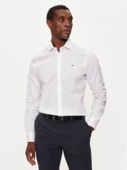 Tommy Hilfiger Koszula MW0MW36918 Biały Slim Fit. Białe koszule Tommy Hilfiger, m, bez wzorów, z bawełny, bez kołnierzyka, bez ramiączek. Za 269.99 zł.