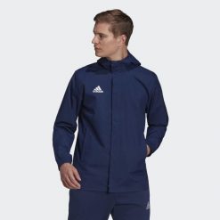 Kurtka piłkarska męska adidas Entrada 22 All Weather Jacket. Niebieskie kurtki Adidas, m, bez wzorów, bez kaptura. Za 160.30 zł.