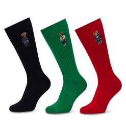 Zestaw 3 par wysokich skarpet męskich Polo Ralph Lauren. Skarpety Polo Ralph Lauren, bez wzorów. Za 209.99 zł.
