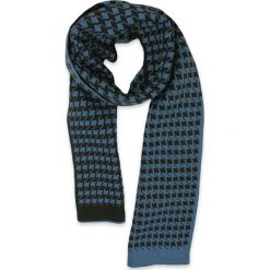 Szalik Niebiesko-Czarny Ciepły Jesienno-Zimowy, Wzór Geometryczny, Dwustronny -EM Men's Accesso. Niebieskie szaliki Em men's accessories, bez wzorów, z materiału. Za 69.99 zł.
