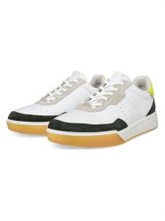 Ecco Skórzane sneakersy "Street Court" w kolorze biało-żółto-czarnym rozmiar: 40. Białe buty sportowe casual ecco, bez wzorów, bez zapięcia. Za 245.38 zł.