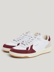Pepe Jeans FOOTWEAR Skórzane sneakersy w kolorze biało-czerwonym rozmiar: 41. Białe buty sportowe casual Pepe Jeans FOOTWEAR, bez wzorów, z jeansu, bez zapięcia. Za 210.81 zł.