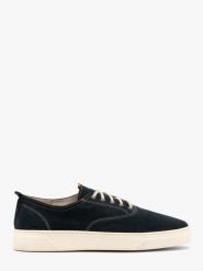 Granatowe półbuty męskie sznurowane CALLUM. Niebieskie eleganckie półbuty Ryłko, bez wzorów, z jeansu, bez obcasa, na płaskiej podeszwie, bez zapięcia. Za 399.99 zł.
