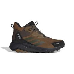Buty męskie górskie ADIDAS TERREX ANYLANDER MID LEA CP 46.6. Brązowe buty turystyczne Adidas, bez wzorów, z nubiku, bez zapięcia, trekkingowe, adidas terrex, ClimaProof (Adidas). Za 479.00 zł.