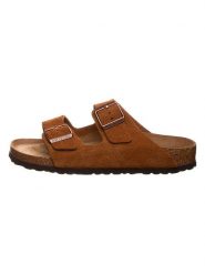 Birkenstock Skórzane klapki "Arizona" w kolorze jasnobrązowym rozmiar: 42. Brązowe klapki Birkenstock, ze skóry. Za 452.52 zł.