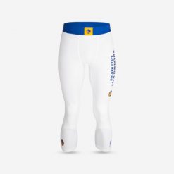 Legginsy 3/4 do koszykówki unisex NBA Tarmak 500 Golden State Warriors. Białe legginsy długie sportowe TARMAK, l, bez wzorów, z materiału, na fitness i siłownię. Za 59.99 zł.