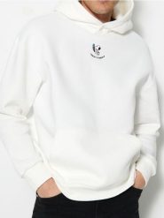 Bluza z kapturem Peanuts - kremowy. Białe bluzy z kapturem Sinsay, l, bez wzorów, z kapturem. Za 69.99 zł.