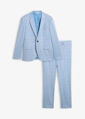 Garnitur 2-częściowy z komfortowego materiału ze stretchem, modern fit. Niebieskie garnitury bonprix, m, bez wzorów. Za 549.99 zł.