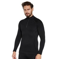 Bluza męska z krótkim ekspresem wełniana Brubeck EXTREME MERINO. Czarne bielizna termoaktywna Brubeck, na zimę, m, bez wzorów, z wełny, bez ramiączek. Za 408.99 zł.
