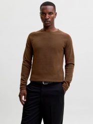 Jack & Jones Sweter w kolorze jasnobrązowym rozmiar: M. Brązowe swetry nierozpinane Jack & Jones, m, bez wzorów, z bawełny, bez kołnierzyka, bez ramiączek. Za 124.95 zł.