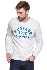 MUSTANG BLUZA Basic Crewneck LIGHT GREY MEL. 1007003 4163. Szare bluzy Mustang, m, bez wzorów, bez kaptura. W wyprzedaży za 69.99 zł.
