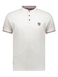 Geographical Norway Koszulka polo "Kazioblend" w kolorze białym rozmiar: M. Białe koszulki polo Geographical Norway, m, bez wzorów, z bawełny, bez kołnierzyka, bez ramiączek. Za 79.59 zł.