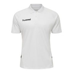 Polo Hummel hmlPROMO. Białe koszulki polo Hummel, m, bez wzorów, bez kołnierzyka, bez ramiączek, na fitness i siłownię. W wyprzedaży za 95.25 zł.