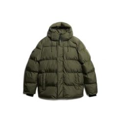 Kurtka puchowa Superdry. Zielone kurtki Superdry, na zimę, m, bez wzorów, z puchu, bez kaptura. Za 664.25 zł.