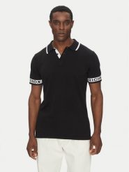 Richmond X Polo UMP25309PO Czarny Regular Fit. Czarne koszulki polo RICHMOND X, l, bez wzorów, z bawełny, bez kołnierzyka, bez ramiączek. Za 229.99 zł.