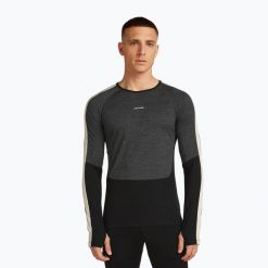 Longsleeve termoaktywny męski Icebreaker Merino 200 Oasis+ LS Crewe 0JI. Szare bielizna termoaktywna Icebreaker, na zimę, m, bez wzorów, bez ramiączek, narciarskie. W wyprzedaży za 383.95 zł.