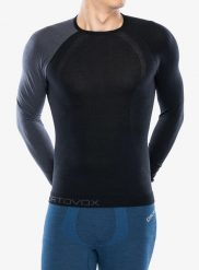 Bluza termoaktywna męska Ortovox 120 Comp Light Long Sleeve. Czarne bielizna termoaktywna ORTOVOX, na zimę, l, bez wzorów, z dzianiny, bez ramiączek, narciarskie. Za 370.69 zł.