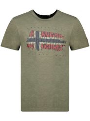Geographical Norway Koszulka "Jopograph" w kolorze khaki rozmiar: 3XL. Brązowe bezrękawniki Geographical Norway, xl, bez wzorów, z bawełny, bez kołnierzyka, bez ramiączek. Za 74.46 zł.