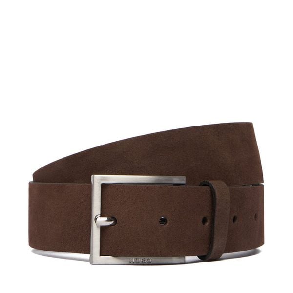 Pasek Męski HUGO. Brązowe paski Hugo, bez wzorów. Za 229.99 zł.