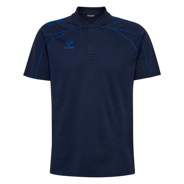 Polo Hummel Move 2.0. Niebieskie koszulki polo Hummel, bez wzorów, bez kołnierzyka, bez ramiączek, do piłki nożnej. Za 223.00 zł.