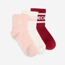 Skarpety krótkie Ankle 3 sztuki. Białe skarpety Decathlon, bez wzorów, z bawełny. Za 39.99 zł.
