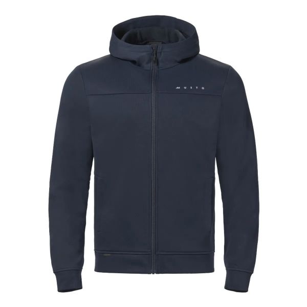 Bluza z kapturem z pełnym zamkiem błyskawicznym Musto Evo. Niebieskie bluzy Musto, na lato, l, bez wzorów, z dzianiny, z kapturem. Za 514.15 zł.