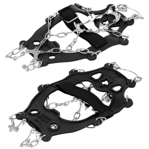 Raczki na buty Springos stalowe antypoślizgowe rozmiar 41-45. Czarne buty trekkingowe SPRINGOS, bez wzorów, bez zapięcia. Za 21.99 zł.