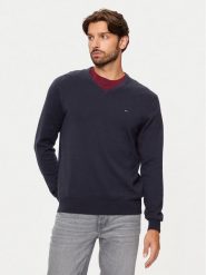 Tommy Hilfiger Sweter Essential MW0MW14745 Granatowy Regular Fit. Niebieskie swetry rozpinane Tommy Hilfiger, m, bez wzorów, z bawełny, bez kołnierzyka, bez ramiączek. Za 239.99 zł.